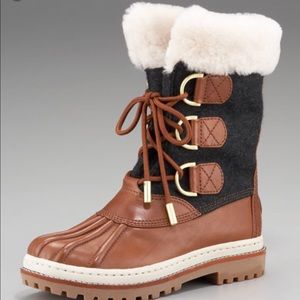 Tory Burch Shearling Duck Boots